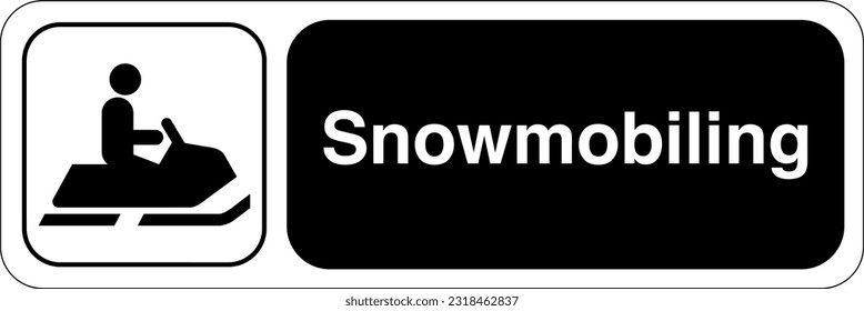 Recreational and Cultural Interest Area Symbol Signs for Winter Recreation - Snowmobiling Landscape