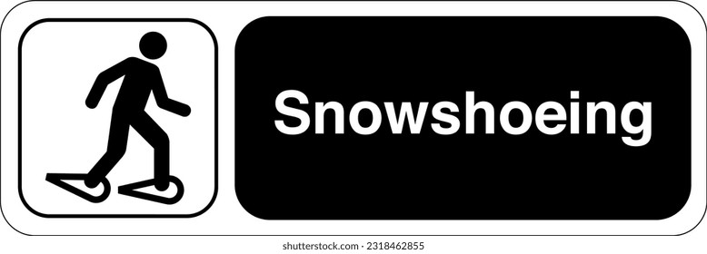 Recreational and Cultural Interest Area Symbol Signs for Winter Recreation - Snowshoeing Landscape