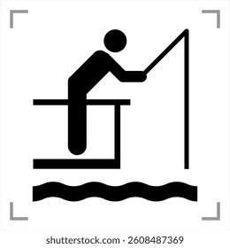 Recreational and Cultural Interest Area Symbol Signs for Water Recreation Fishing Pier