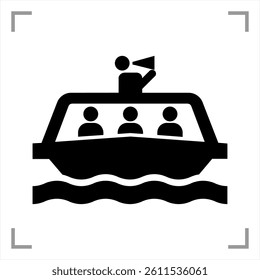 Recreational and Cultural Interest Area Symbol Signs for Water Recreation Tour Boat