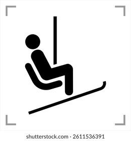 Recreational and Cultural Interest Area Symbol Signs for Winter Recreation Chair Lift Ski Lift