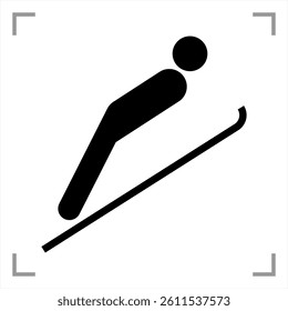 Recreational and Cultural Interest Area Symbol Signs for Winter Recreation Ski Jumping
