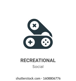 Recreational glyph icon vector on white background. Flat vector recreational icon symbol sign from modern social collection for mobile concept and web apps design.