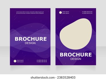 Recreational space travel promotion blank brochure design. Template set with copy space for text. Premade corporate reports collection. Editable 2 paper pages. Arial Black, Regular fonts used