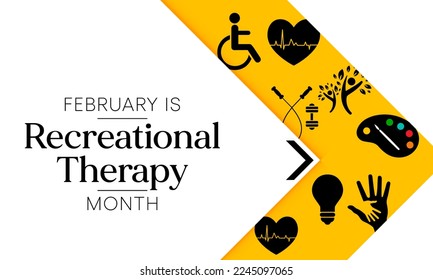 Recreational Therapy month is observed every year in February, Vector illustration