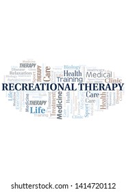 Recreational Therapy word cloud. Wordcloud made with text only.