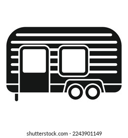 Recreational trailer icon simple vector. Car camper. Auto bus