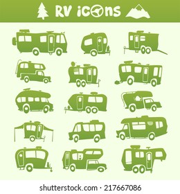 Recreational Vehicle cartoon set