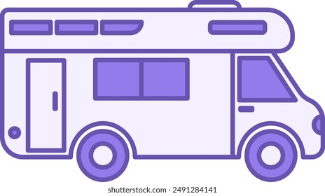 Recreational Vehicle Color Icon. Caravan Vector Icon. Motorhome, Vehicle, Van. Camping and Tourism Concept