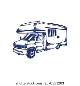 Recreational Vehicle design vector illustration. Recreational Vehicle logo concept template