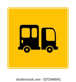 recreational vehicle icon in yellow background