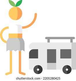 recreational vehicle isolated design element stock illustration. Vector on a white background