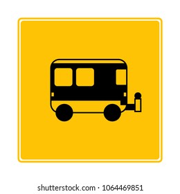 recreational vehicle on yellow background