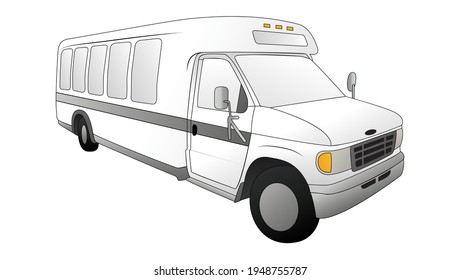 Recreational Vehicle (RV) caravanning camping vector illustration isolated on white background