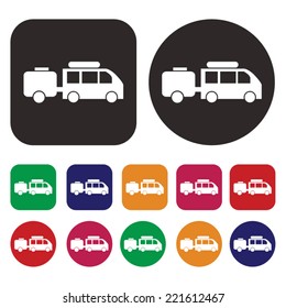 recreational vehicle vector icon. RV icon