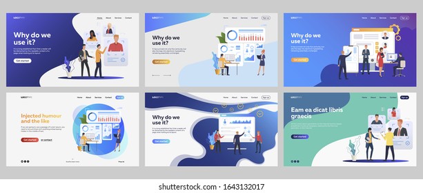 Recruit agency set. Recruiters analyzing candidates profiles, charts, checklists. Flat vector illustrations. Personnel selection, research concept for banner, website design or landing web page