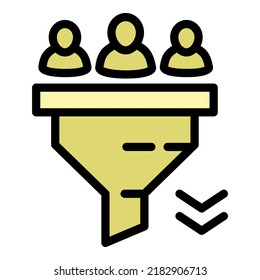 Recruit funnel icon outline vector. Online candidate. Digital career
