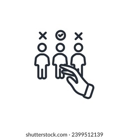 Rekrutierungssymbol. vector.Editable stroke.linear style sign for use web design,logo.Symbol illustration.