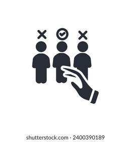 recruit icon. vector.Editable stroke.linear style sign for use web design,logo.Symbol illustration.