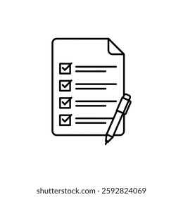 Recruiter Checklist Minimal Flat Thin Line Icon – Concept for Job Screening, Hiring Process, and Talent Evaluation