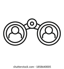 Recruiter connection icon. Outline recruiter connection vector icon for web design isolated on white background