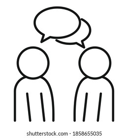 Recruiter conversation icon. Outline recruiter conversation vector icon for web design isolated on white background