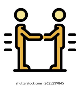 Ícone de conversa do recrutador. Contornar recrutador ícone do vetor de conversação cor plana isolado