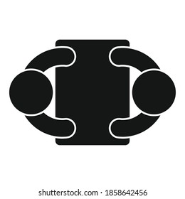 Icono de conversación de usuario. Ilustración simple del icono del vector de conversación del reclutador para el diseño web aislado en fondo blanco