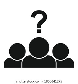 Icono de pregunta del experto del contratista. Ilustración simple del icono del vector de preguntas de los expertos reclutadores para el diseño web aislado en fondo blanco