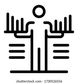 Icono de gráfico gráfico de gráfico del registrador. Esquema gráfico gráfico gráfico gráfico gráfico gráfico de reclutador icono de diseño web aislado en fondo blanco