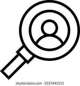Rekrutierer-Symbol. Dünnes lineares Design einzeln auf weißem Hintergrund
