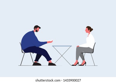 The recruiter looking the curriculum vitae in the interview