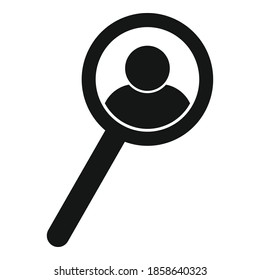 Recruiter magnifier search icon. Simple illustration of recruiter magnifier search vector icon for web design isolated on white background