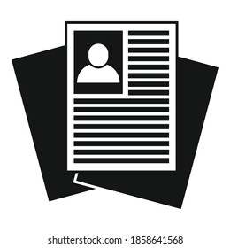 Recruiter paper documents icon. Simple illustration of recruiter paper documents vector icon for web design isolated on white background