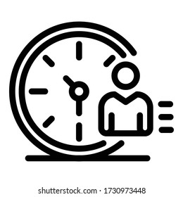 Recruiter time work icon. Outline recruiter time work vector icon for web design isolated on white background
