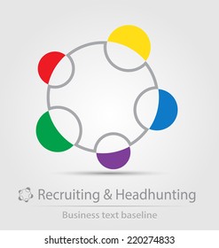 Recruiting and headhunting business icon for creative design