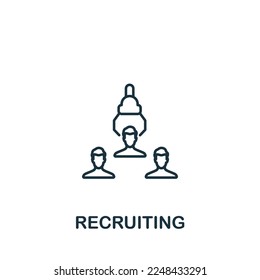 Recruiting icon. Monochrome simple Talent Development icon for templates, web design and infographics