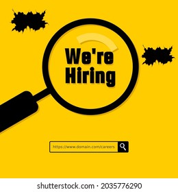 Recruitment advertising template. Job hiring poster, social media, banner, flyer. Digital announcement job vacancies layout