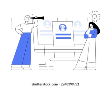 Recruitment agency abstract concept vector illustration. Recruitment provider, head hunting agency, human resources service, employee network, talent acquisition, job listing abstract metaphor.