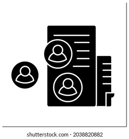 Recruitment agency glyph icon. External firms find suitable candidates for employers. Headhunting agency concept. Filled flat sign. Isolated silhouette vector illustration