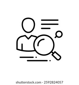 Recruitment Agency Minimal Flat Thin Line Icon – A Symbol Representing Job Hiring, Employment, and Staffing Services