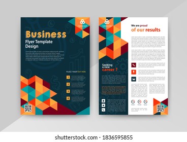 Recruitment Agency template for Brochure, AnnualReport, Magazine, Poster, Corporate Presentation, Portfolio, Flyer, infographic with blue and white color size A4, Front and back. 