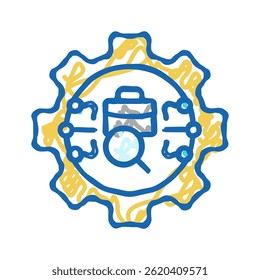 recruitment automation business work job doodle icon sketch vector. recruitment automation business work job sign. isolated symbol illustration