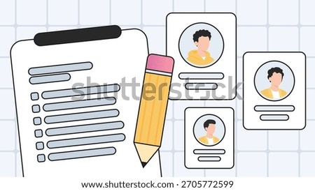 Recruitment background with candidate profiles