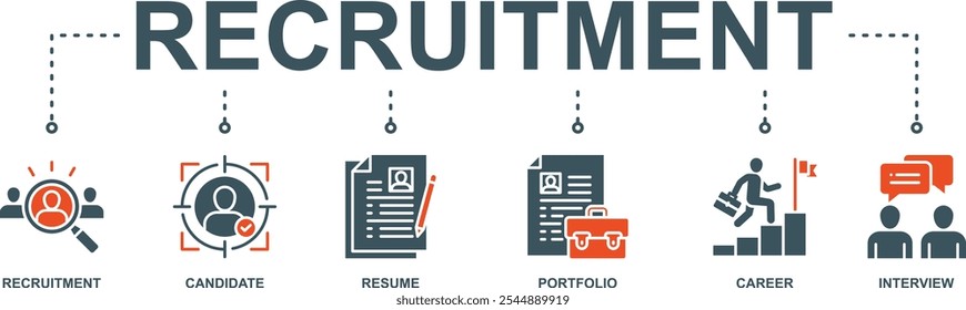 Recruitment banner web icon vector illustration concept with icon