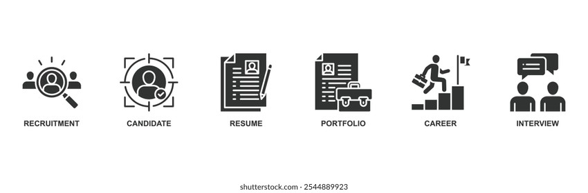 Recruitment banner web icon vector illustration concept with icon