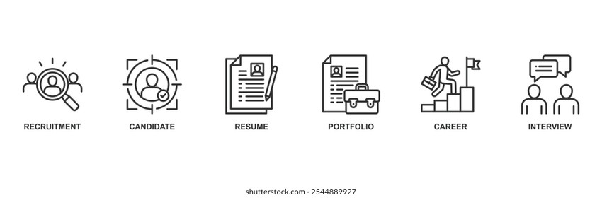 Recruitment banner web icon vector illustration concept with icon