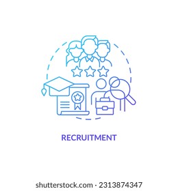 Recruitment blue gradient concept icon. Talent management. Employment agency. Human resource. Talent management. Headhunting abstract idea thin line illustration. Isolated outline drawing