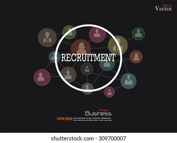 Recruitment with business man network icon on background.  recruitment concept.vector illustration.