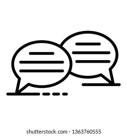 Recruitment chat icon. Outline recruitment chat vector icon for web design isolated on white background